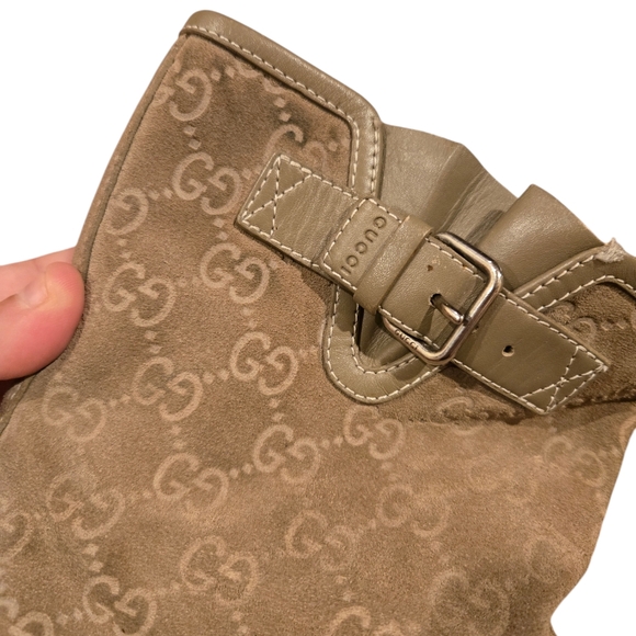 Gucci Suede Quercy Flat Boots Size 37.5 - Picture 3 of 11